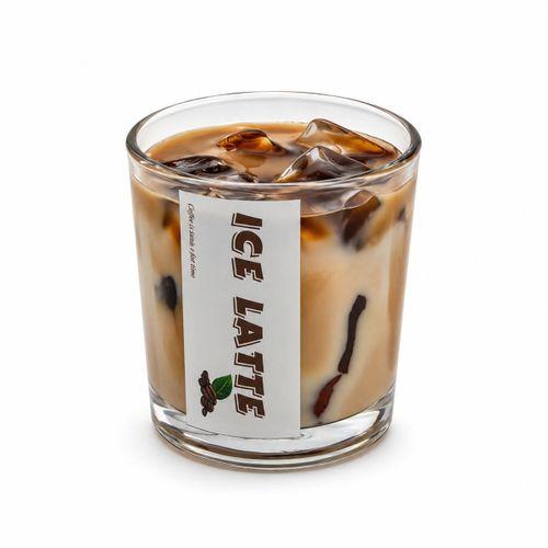 Gül Kokulu Latte Aromalı Cam Bardak Mum
