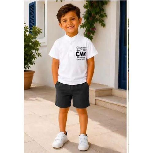 2/10 Yaş Keten Tişört Denim Şort Çocuk Takımı