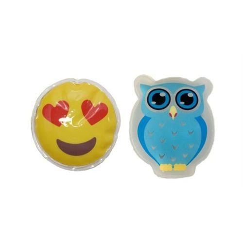Kalp Emoji Mavi Baykuş Cep Sobası,El Isıtıcı,2 Adet Sıcak Su Torbası Pvc 9Cm