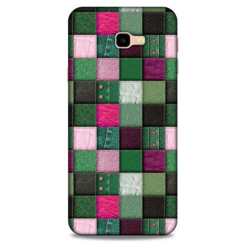 Samsung Galaxy J4 Plus Kılıf Patchwork (34) Slim Armor Kılıf Yeşil Fuşya