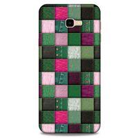 Samsung Galaxy J4 Plus Kılıf Patchwork (34) Slim Armor Kılıf Yeşil Fuşya