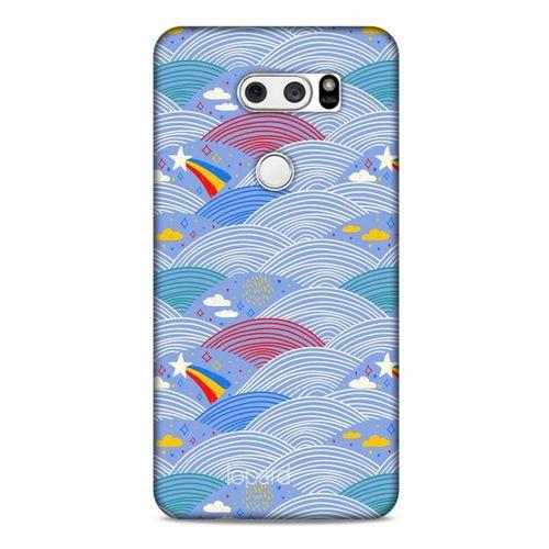 LG K50S Kılıf Pastel Renkler (2) Kabı Mor Beyaz