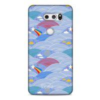 LG K50S Kılıf Pastel Renkler (2) Kabı Mor Beyaz