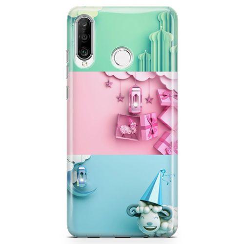 Huawei P30 Lite Kılıf Duvar Süsleri Arka Kapak Koruma Desenli Full Koruyucu