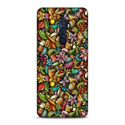 Oppo Reno 2 Kılıf Happy Doodle Arka Kapak Silikon Koruma Full Koruyucu