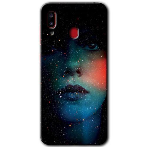 MRCİLETİSİM Samsung Galaxy A30 Kılıf Baskılı Kapak - Karanlık Kadın +Tam Kaplayan Mat Seramik