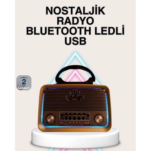 Ahşap Nostaljik Radyo Bluetooth Usb Sd Kart Destekli