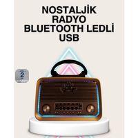Ahşap Nostaljik Radyo Bluetooth Usb Sd Kart Destekli