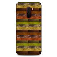 Xiaomi Pocophone F1 Kılıf Patchwork (48) Bumper Kılıf Kahve Yeşil