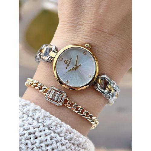 Bigotti Mini Vintage Kasa Çelik Kordon 2 Yıl Garantili 3 Atm Kadın Kol Saati+Bileklik YBG.10654.1