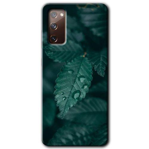 Samsung Galaxy S20 FE Kılıf Baskılı Kapak - Yağmurlu Yaprak + 5D Tam Kaplayan Cam