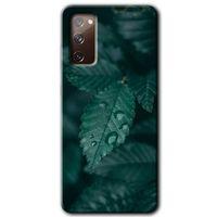 Samsung Galaxy S20 FE Kılıf Baskılı Kapak - Yağmurlu Yaprak + 5D Tam Kaplayan Cam