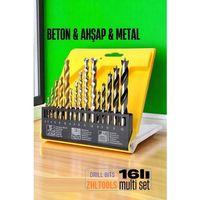 Zhltools Matkap Ucu Seti- Beton Metal Ahşap Matkap Ucu Drill Bits Set 16 lı SET