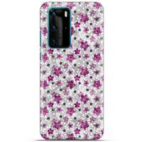 Huawei P40 Pro Uyumlu Kılıf Pembe Delisi (6) Silikon Kılıf Çiçek