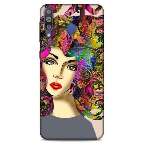 Lopard Samsung Galaxy M30 Uyumlu Kılıf Sürreal Yüzler ♀ (40) Fit Silikon Kılıf Desenli