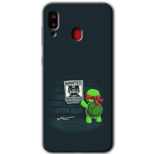 MRCİLETİSİM MRCİLETİSİM Samsung Galaxy A20 Kılıf HD Desen Baskılı Arka Kapak + Temperli Cam - Kaplumbağa Avcısı