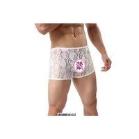 Fantezi Dantelli Beyaz Seksi Erkek Boxer - Erkek İç Çamaşırı