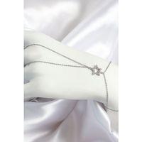 Pirinç Zirkon Taşlı Yıldız Model Gümüş Renk Kadın Şahmeran