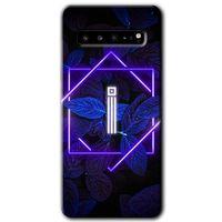 Galaxy S10 Plus Kılıf HD Desen Baskılı Arka Kapak - Dark Neon Yaprak İ Harfi