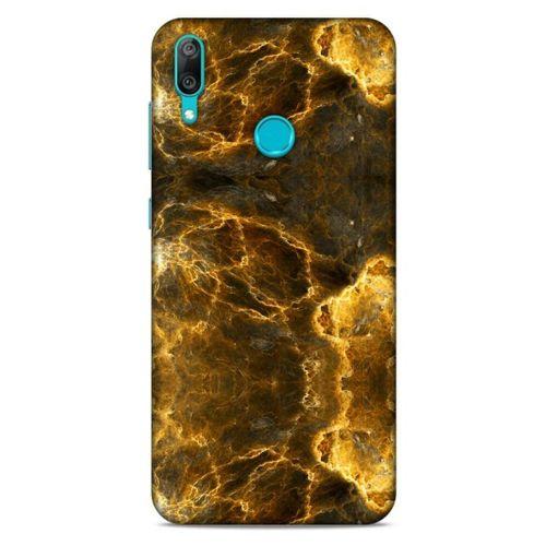 Mermer Desenli (9) Tema Kılıf Koyu Kahverengi Huawei Y7 2019 Kılıf