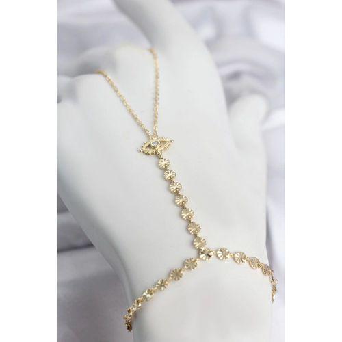 Gold Renk Pirinç Zirkon Taşlı Göz Model Şahmeran
