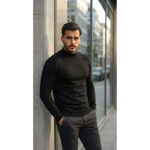 Erkek Yarım Balıkçı Yaka Pamuklu Triko