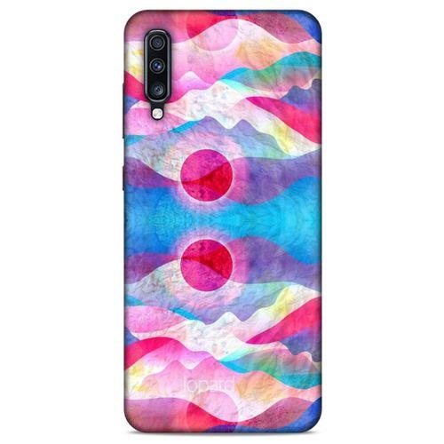 Samsung Galaxy A70s Kılıf Pastel Renkler (20) Koruyucu Kılıf Fuşya Mavi