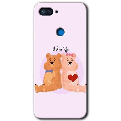 Xiaomi Mi 8 Lite Kılıf HD Desen Baskılı Arka Kapak - Sevgili Ayıcık + Kırılmaz Cam