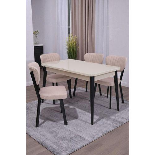 Yakamoz Kum Beji Elma MDF Mutfak Masa Sandalye Takımı 80x130