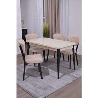 Yakamoz Kum Beji Elma MDF Mutfak Masa Sandalye Takımı 80x130