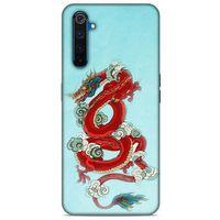 Oppo Realme 6 Kılıf Dragons (22) Tam Koruma Kılıfı Ejderha Dövme Kırmızı
