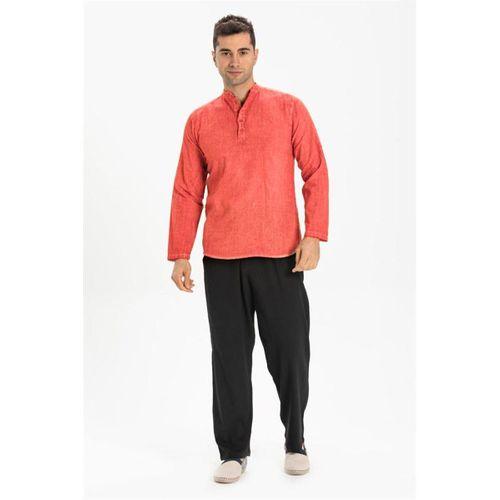 Uzun Kol Şantuklu Pamuk Bodrum Erkek Yazlık Tshirt Mercan Mrcn