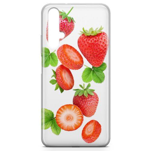 Honor View 20 Kılıf Çilek Reçeli Arka Kapak Koruma Desenli Full Koruyucu