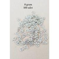 Oya Abiye Bileklik Kolye Pleksi Metalik Plastik Pul Gümüş Renk 8 gram 100 adet - BNC516