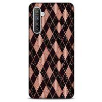 Mermer Desenli (25) Tema Antişok Kapak Rose Gold Oppo Realme XT Kılıf