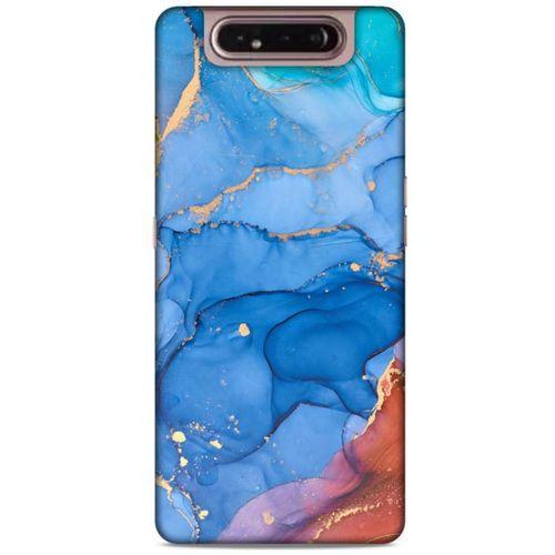 Samsung Galaxy A80 Uyumlu Kılıf Mavi Delisi (10) Full Koruma Kılıfı Mermer