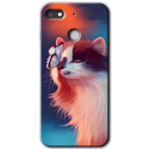 General Mobile GM 8 Go Kılıf HD Desen Baskılı Arka Kapak + Temperli Cam - Cat Butterfly