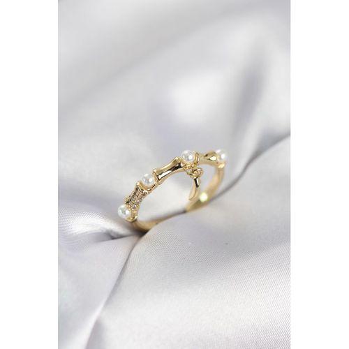 Gold Renk Sallantılı Kemik Model Kadın Yüzük