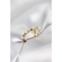 Gold Renk Sallantılı Kemik Model Kadın Yüzük