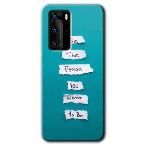 MRCİLETİSİM Huawei P40 Pro Kılıf HD Desen Baskılı Arka Kapak + Temperli Cam - Want You