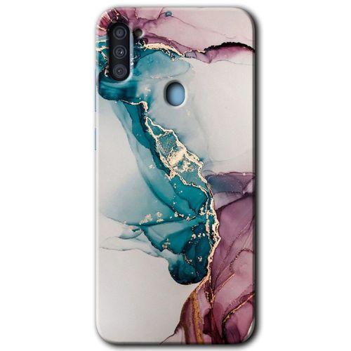 Samsung Galaxy M11 HD Baskılı Kılıf + 9D Tam Ekran Koruyucu - Liquid Mermer