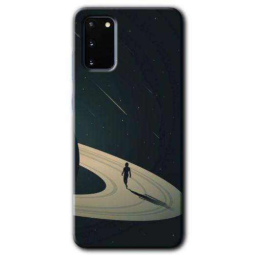 MRCİLETİSİM MRCİLETİSİM Samsung Galaxy S20 Kılıf HD Desen Baskılı Arka Kapak + Temperli Cam - Space Planet