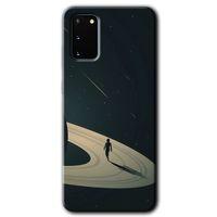 MRCİLETİSİM MRCİLETİSİM Samsung Galaxy S20 Kılıf HD Desen Baskılı Arka Kapak + Temperli Cam - Space Planet