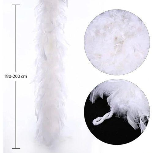 Nessiworld Beyaz Renk Kabarık Kalın Otriş Boa Tüy 6 cm Genişlik 180-200 cm Uzunluk