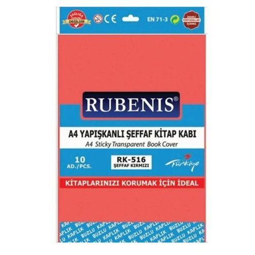 Hazır Kitap Kabı Şeffaf 10Lu Kırmızı