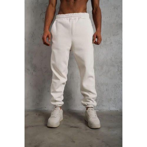 Erkek Üç İplik Alt Eşofman Lastikli - Beyaz