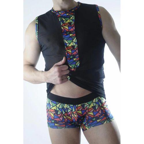 Erkek Transparan Renki Atlet Boxer Takımı