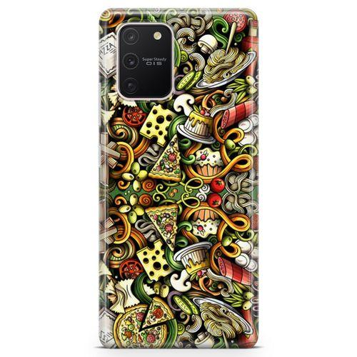 Samsung Galaxy A91 Kılıf İtalyan Yemekleri Doodle Arka Kapak Koruma Desenli Full Koruyucu