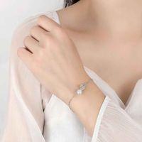 Modasteps 925 Ayar Yüksek Kalite Zirkon Çiçek İnci Bileklik