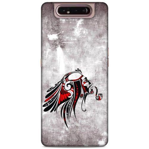 Lopard Samsung Galaxy A80 Uyumlu Kılıf Tattoo's (43) Thin Fit Kılıf Pipolu Kızılderili